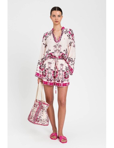 Twinset -  blusa m/l con fiocco stampa foulard