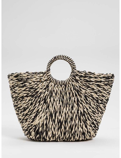 Twinset - tote a cestino con intreccio effetto paglia 261lm8add 11946