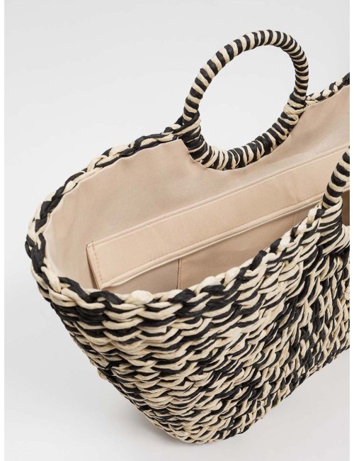 Twinset - tote a cestino con intreccio effetto paglia 261lm8add 11946