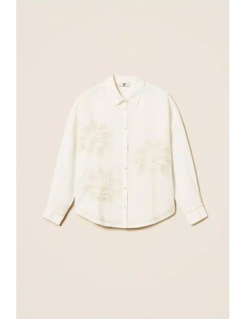 Twinset - camicia m/l con ricamo 261lm2maa 13584