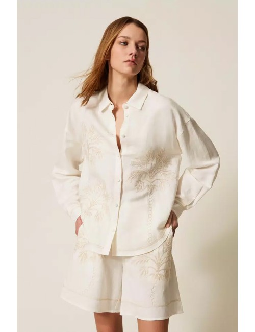 Twinset - camicia m/l con ricamo 261lm2maa 13584