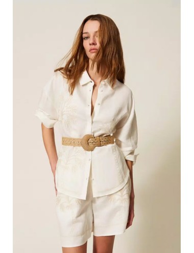 Twinset - camicia m/l con ricamo 261lm2maa 13584
