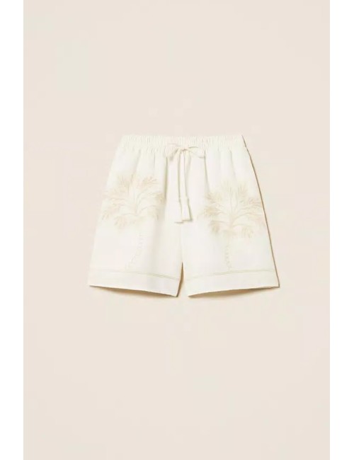 Twinset - bermuda con ricamo 261lm2mbb 13584