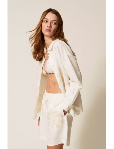 Twinset - bermuda con ricamo 261lm2mbb 13584