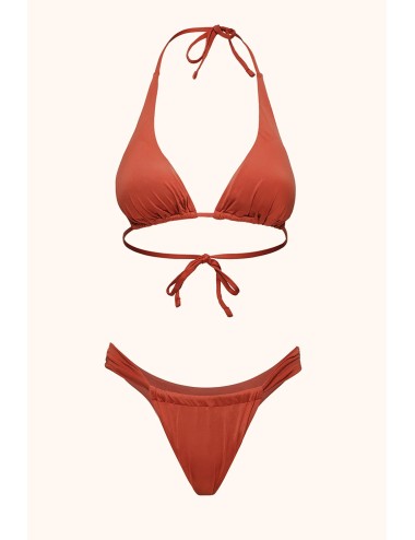 Mefui - bikini triangolo alto con slip fisso red clay mf26-sw0100rc