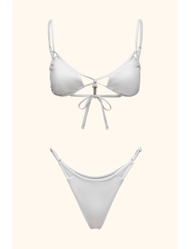 Mefui - bikini triangolo con slip regolabile mf26-sw0110wh