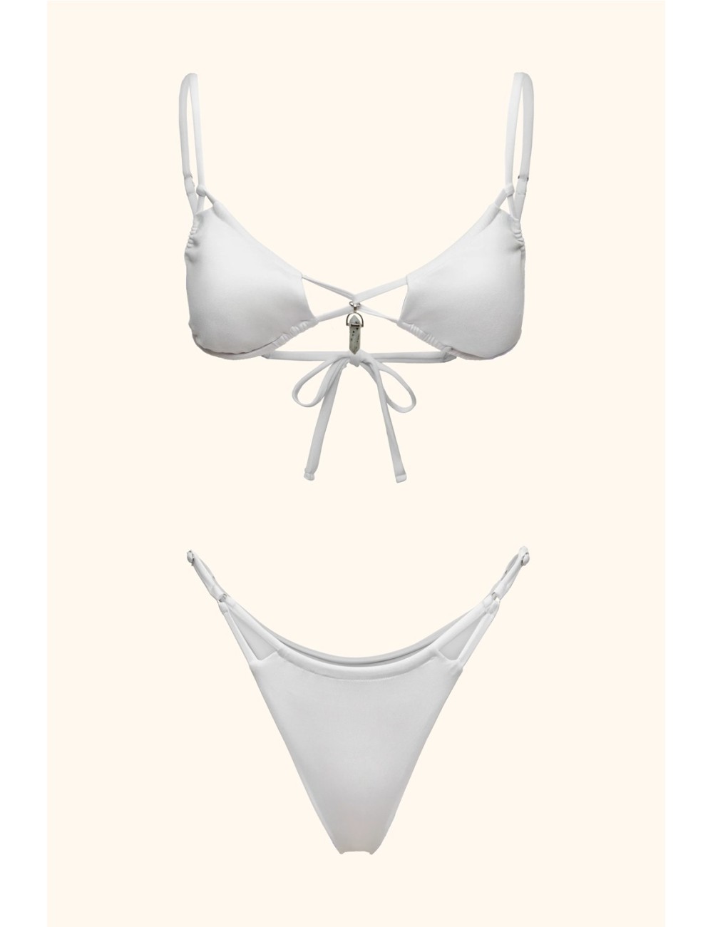 Mefui - bikini triangolo con slip regolabile mf26-sw0110wh