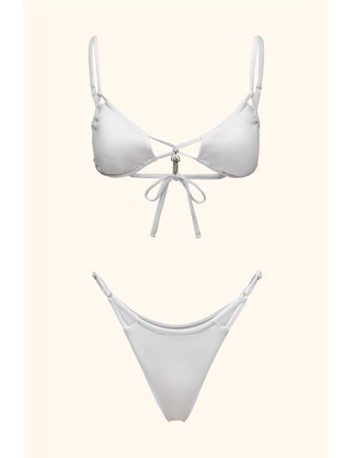 Mefui - bikini triangolo con slip regolabile mf26-sw0110wh