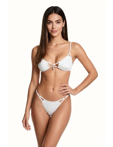 Mefui - bikini triangolo con slip regolabile mf26-sw0110wh