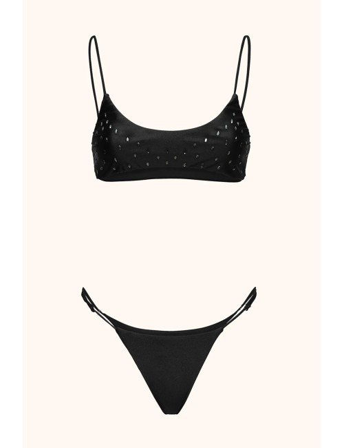 Mefui - bikini top fisso e slip fisso black mf26-sw0131bk