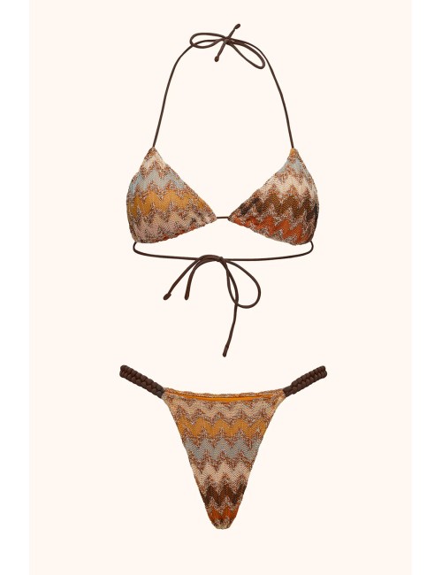 Mefui - bikini triangolo con slip fisso multicolor mf26-sw0400mc