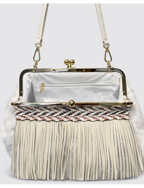 Pho firenze – borsa a mano con frange e dettagli intrecciati