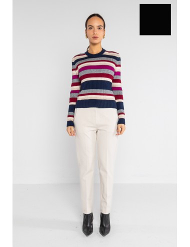 Lokita - pantalone dritto in punto milano 1283 lok022 nero