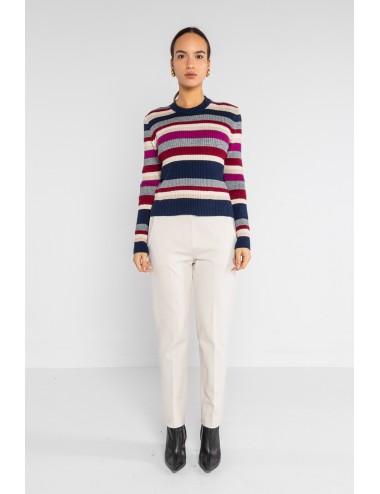 Lokita - pantalone dritto in punto milano 1283 lok022 avorio