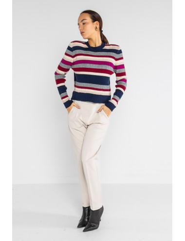 Lokita - pantalone dritto in punto milano 1283 lok022 avorio