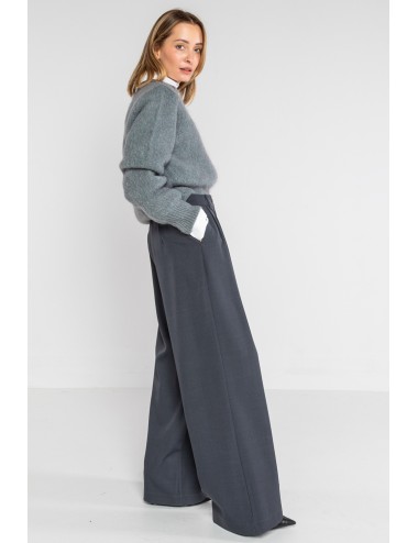 Lokita - pantalone palazzo tessuto diagonale 1194 lok07903 blu