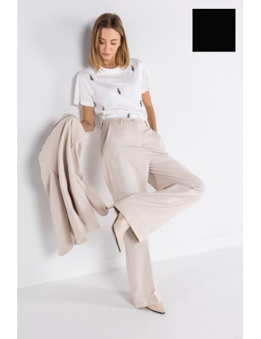 Lokita - pantalone palazzo basic in poly viscosa 1194 lok07905 nero