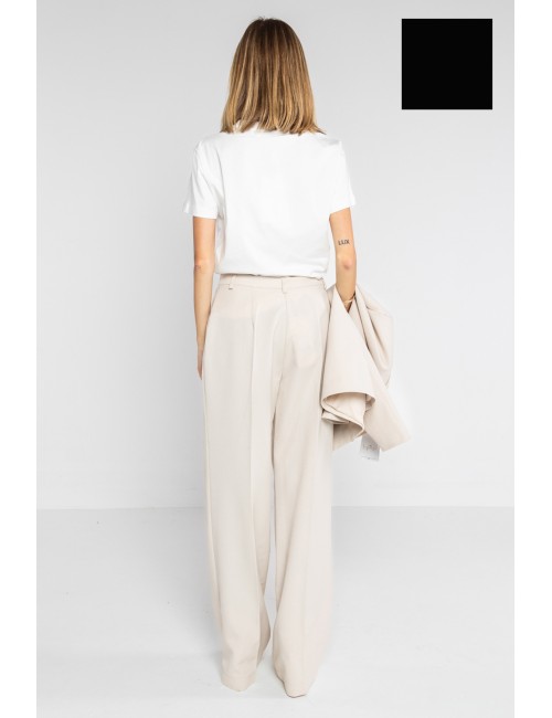 Lokita - pantalone palazzo basic in poly viscosa 1194 lok07905 nero