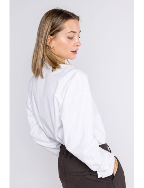 Lokita - camicia over tessuto oxford 1263 lok16 bianco