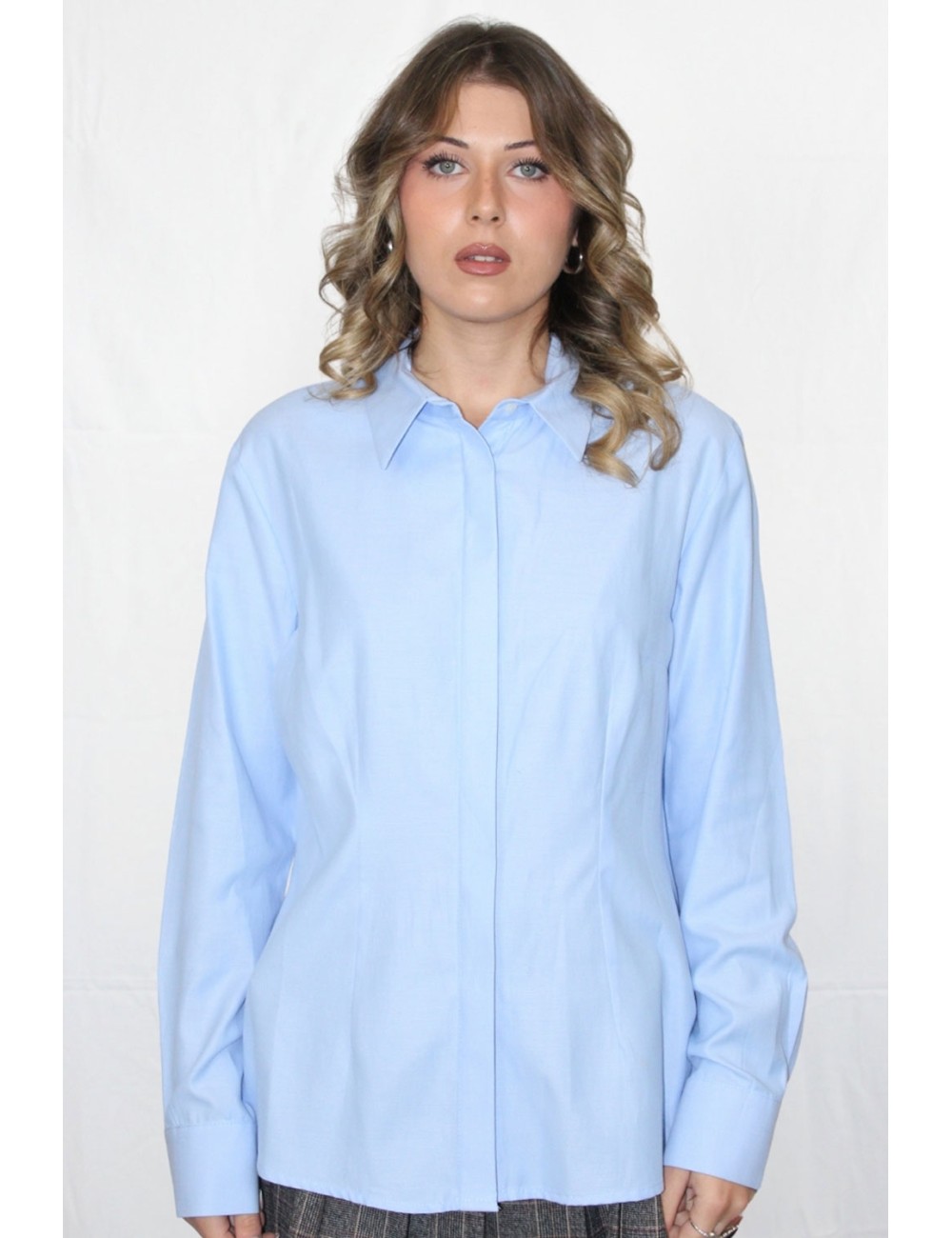 Lokita - camicia slim tessuto oxford 1263 lok15 azzurro