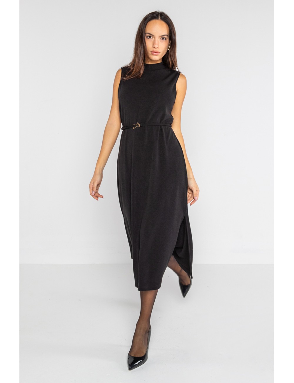 Lokita - abito longuette in maglia 1214 lok1885 nero