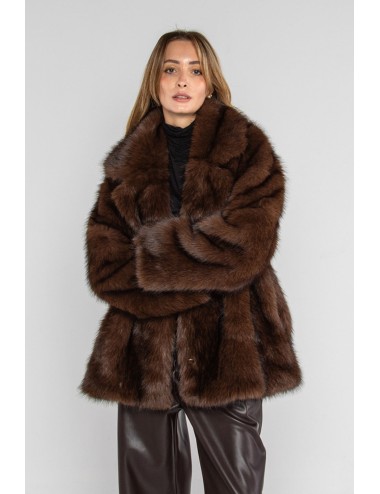 Lokita - ecopelliccia over con rever 1211 lok8312 moro