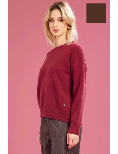 Fresh flower - maglia girocollo  ff612 cioccolato