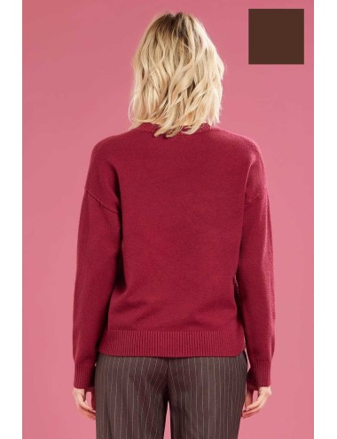 Fresh flower - maglia girocollo  ff612 cioccolato