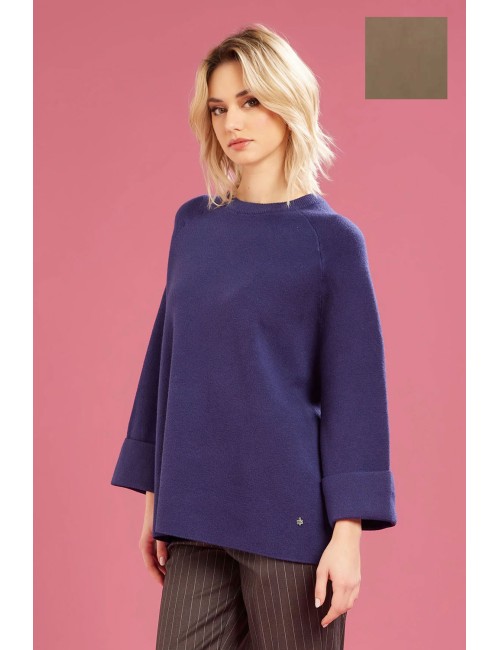 Fresh flower - girocollo maglia chiusa ff651 tortora