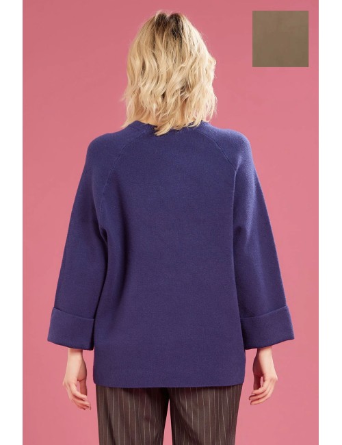 Fresh flower - girocollo maglia chiusa ff651 tortora