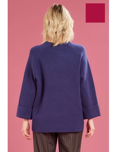 Fresh flower - girocollo maglia chiusa ff651 borgogna