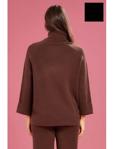 Fresh flower - dolcevita maglia chiusa ff652 nero