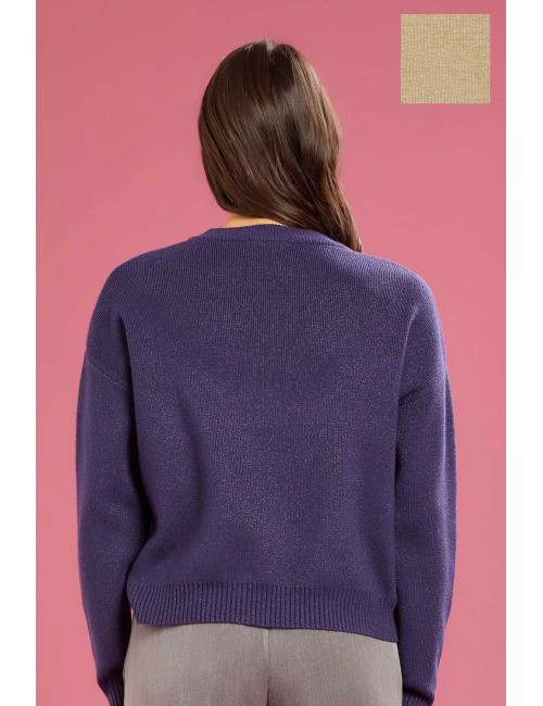 Fresh flower - girocollo c.inglese lurex ff673 naturale