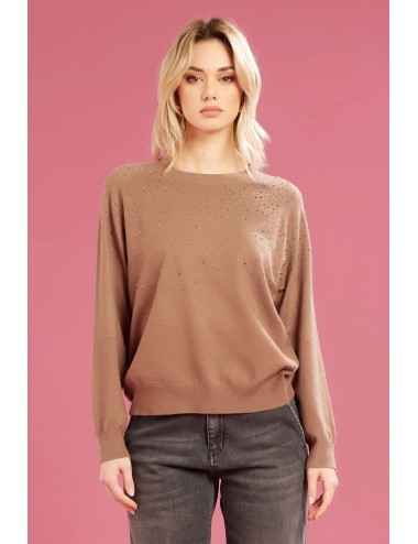 Fresh flower - girocollo c.applicaz. a cascata ff679 tortora