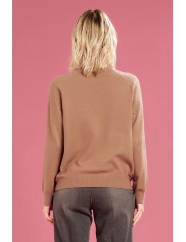 Fresh flower - girocollo c.applicaz. a cascata ff679 tortora