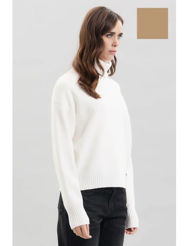 Take two - dolcevita con spacco viscosa dt00319 tortora