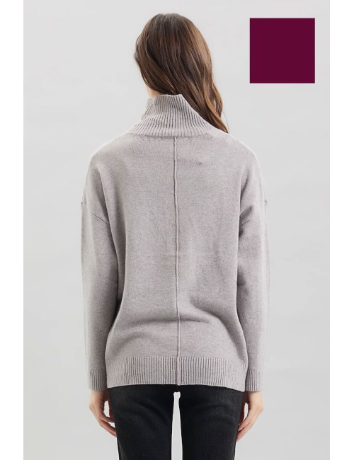 Take two - lupetto con nervatura viscosa dt00375 prugna