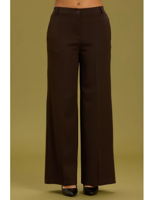 Take two - pantalone palazzo con elastico dt01166 moro