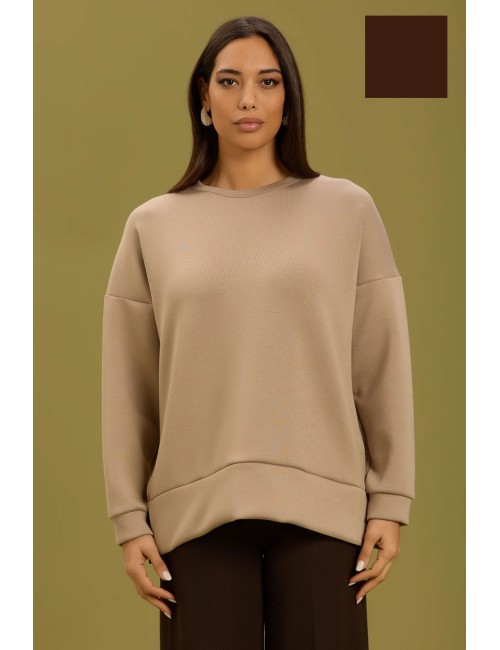 Take two - felpa con spacchetti laterali dt01304 moro