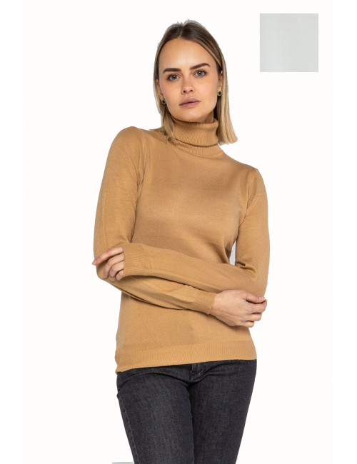 Lokita - dolcevita basic in maglia di viscosa 0090 lok56830 avorio