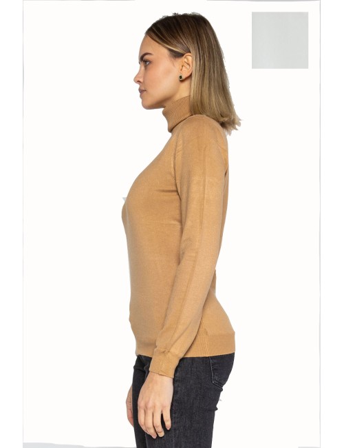 Lokita - dolcevita basic in maglia di viscosa 0090 lok56830 avorio