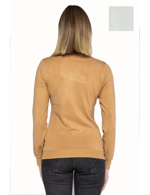 Lokita - dolcevita basic in maglia di viscosa 0090 lok56830 avorio