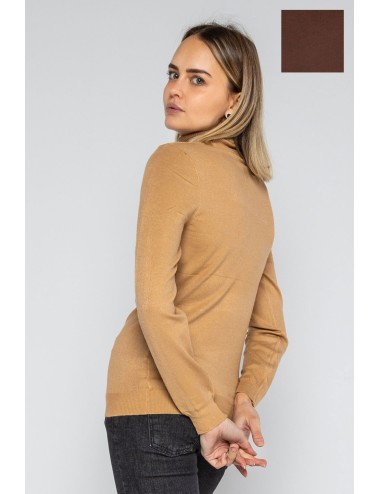 Lokita - dolcevita basic in maglia di viscosa 0090 lok56830 coccio