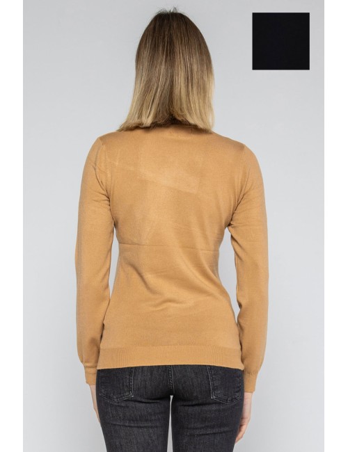 Lokita - dolcevita basic in maglia di viscosa 0090 lok56830 nero