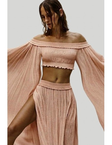 Christianzen - top in lurex maniche lunghe esmeralda powder