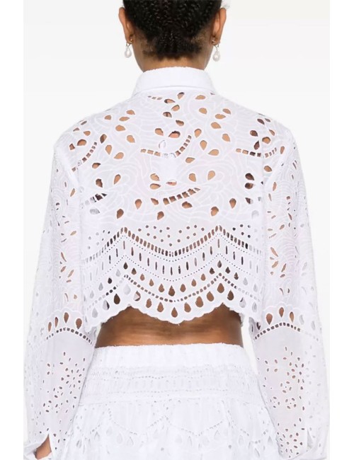 Ermanno scervino - camicia corta d464k611rxt 10601 bright white