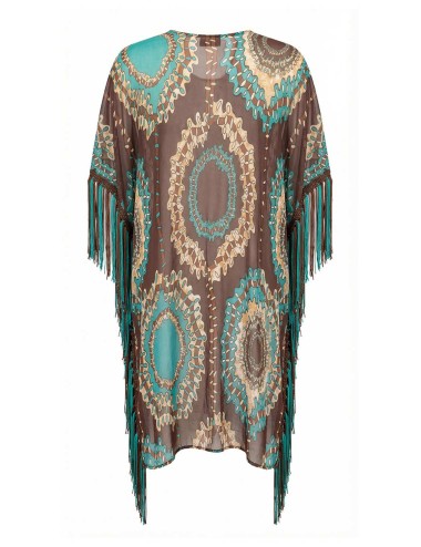 Miss bikini - poncho con frange v6019d w0458 cotu