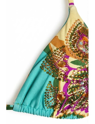 Miss bikini - bikini triangolo damascato con cristalli  v6031s w0636 datu