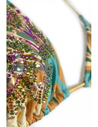 Miss bikini - bikini triangolo damascato con cristalli  v6031s w0636 datu