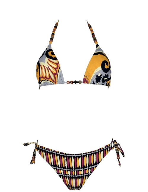 Miss bikini - bikini triangolo con pietre colorate v6034t-v6035b w0636 dagr